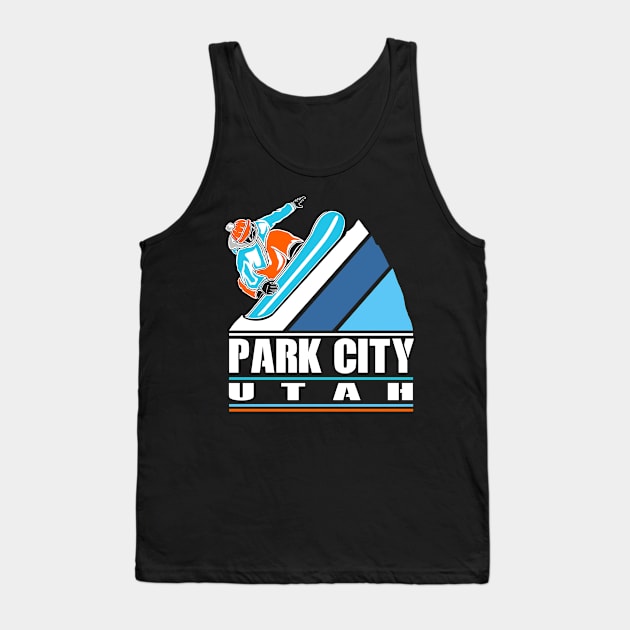 Park City Utah - Vintage Snowboarder Tank Top by jkshirts